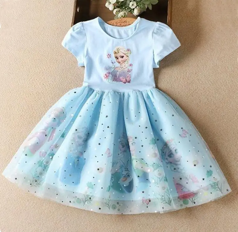 Kids Girls Dress New Frozen Dress Princess Skirt Children Cotton Sequins Dress Kids Girl Fashion Clothing
