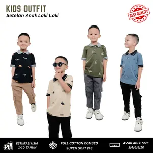 Baju Kaos Anak Laki-Laki Fullprint Polo Shirt Wangki Kerah Rib Bahan Katun Combed 24's Size 1-10 Tahun - Fashion Celana Panjang