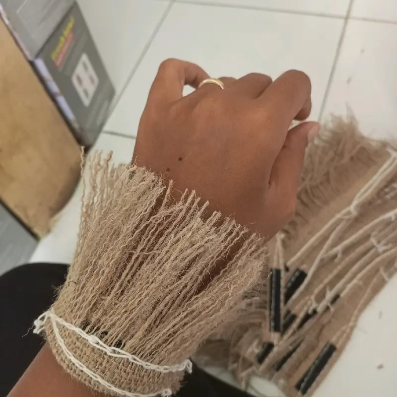 baju dayak daur ulang karung goni (atasan, bawahan dan gelang) 5
