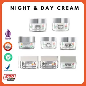 Ms Glow Night Cream dan Day Cream produk ecer satuan mencerahkan wajah  Facial Berjerawat Hitam Perawatan