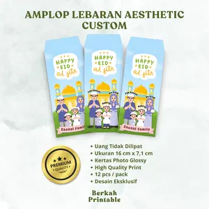 [CUSTOM] Amplop Lebaran THR Aesthetic Custom 20 pcs Uang THR Desain Terbaru 2026 Ukuran Besar High Quality Print || Berkah Printable