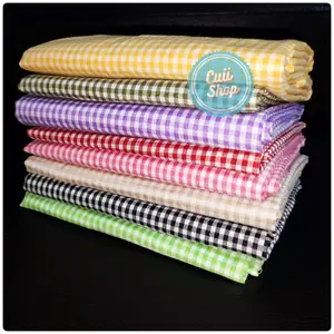 Kain Kotak-kotak Bahan Katun Polyester Kain Gingham 0.8 / 4 mm Lebar 150 cm/1,5 Meter Estetik Gaya Korea / Kain Per setengah meter / kain mentahan murah