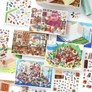 (DESSEA) Stiker Kecil IFM DIY Korea InFeelMe Kode E & D 3D Satuan Kualitas Premium DIY Scenery Sticker Decoration Satisfying Healing Time