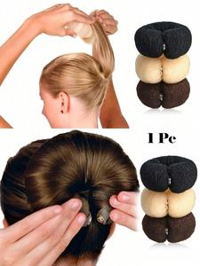 1/3pcs Hacedor de chongos Donut, 17cm DIY Espuma para cabello en forma de dona, Accesorio para peinados