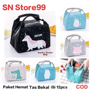 (Isi 12pcs) Tas Tenteng Souvenir Tas Bekal Makanan Karakter Lunch Bag Goodie Bag Best Seller Paket Hemat Termurah