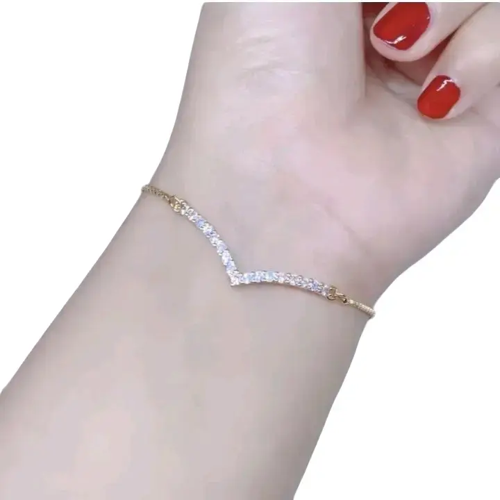 Perhiasan Gelang Tangan Fuji model serut Titanium Permata