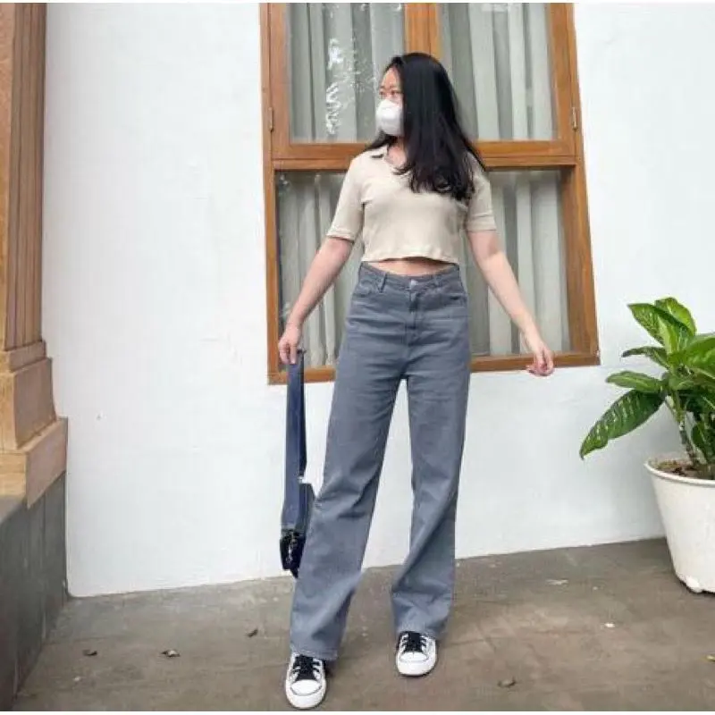 CELANA HIGHWAIST KULOT LOOSE JEANS WANITA/CELANA LOSS/JEANS KEKINIAN Bawahan Panjang 5