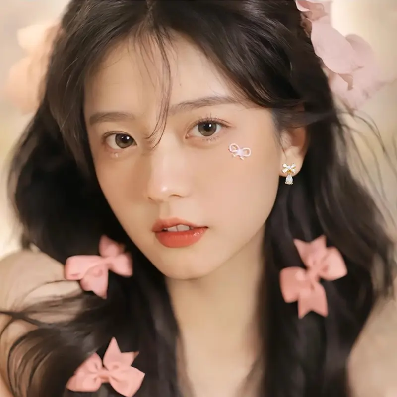 【Anting-anting】 【Pita kupu-kupu&Anting tetesan air】【COD】Pita kupu-kupu yang anggun，Segar dan manis，Anting Prancis，Model yang sama dengan selebriti，Anting wanita berbentuk tetesan air,Earrings 3