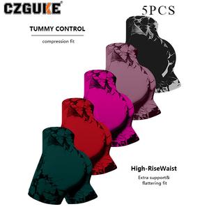 CZGUKE conjunto de 5 pzas: pantalones cortos de yoga tie-dye, pantalones cortos de gimnasio estilo mármol, pantalones cortos deportivos con efecto push-up para mujer, ajustados y transpirables, de cintura alta