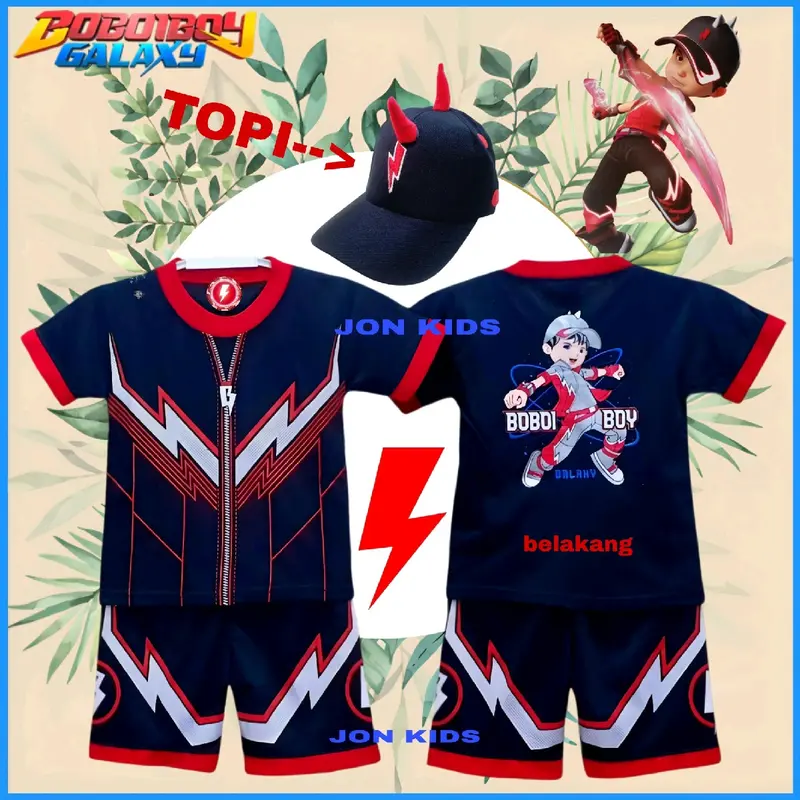 setelan baju kostum boboiboi air terbaru lengan pendek/baju boboiboi air lengan pendek Kids 1