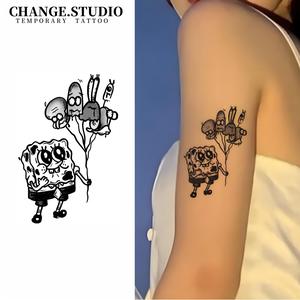 Hình Xăm Tạm Thời, Thiết Kế Spongebob Squarepants, Kéo Dài Trong 15 Ngày, Không Thấm Nước, Không Sợ Ma Sát Hình xăm dán