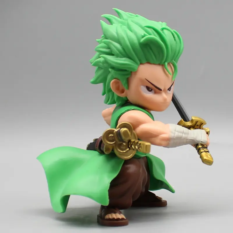 [ Foto Asli ] Action Figure One Piece Roronoa Zoro Mini Karakter Pedang Comel Cute Chibi 7