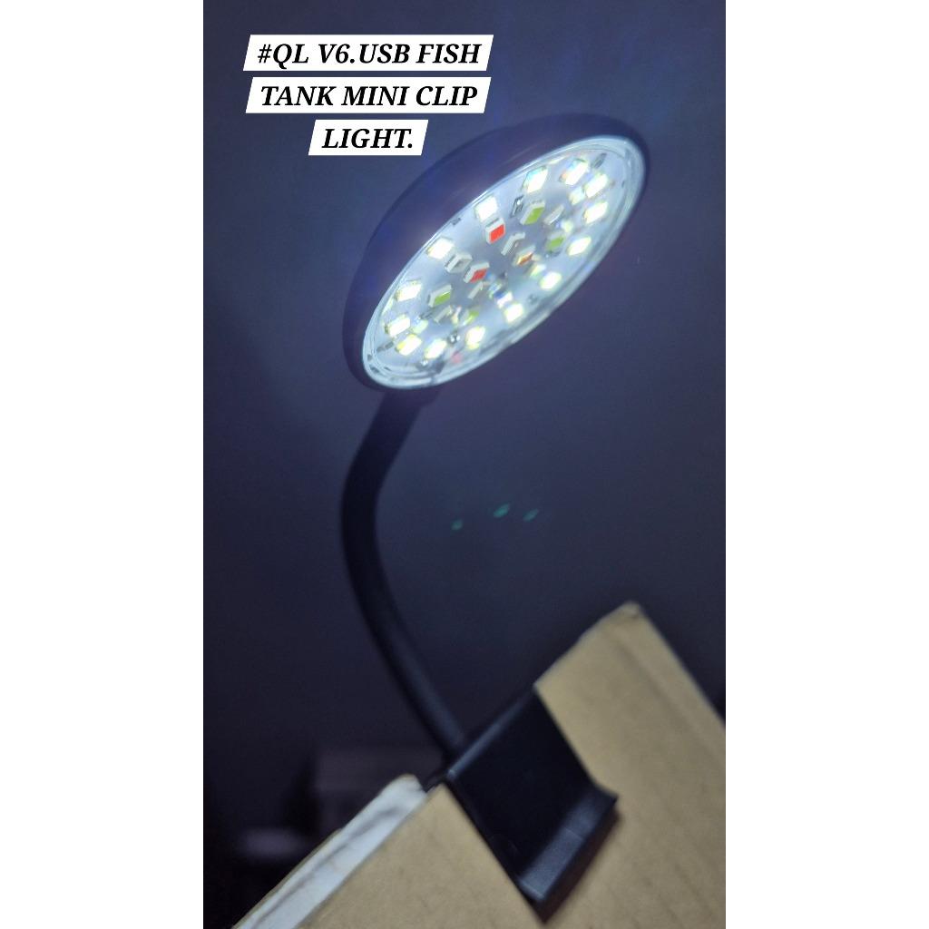 V8 USB Clip Light Aquarium Fish Lampu Akuarium Ikan QL-V6-V8 Clamp Mini Spotlight