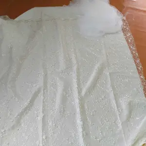 PROMO! TERMURAH KAIN TILE AKAR MUTIARA GLITER TILLE ALLOVER BROKAT TULE BRUKAT KEBAYA TULLE  BAHAN  MOTIF ALLOWER BUNGA HARGA  (0,5 M)