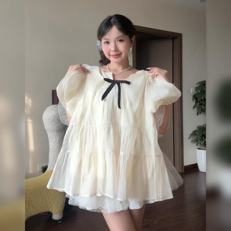 (ÁO KÈM NƠ) Áo nữ kiểu babydoll xoè tay bồng tiểu thư công chúa dilyshop - A125 | BigBuy360 - bigbuy360.vn (ÁO KÈM NƠ) Áo nữ kiểu babydoll xoè tay bồng tiểu thư công chúa dilyshop - A125 | BigBuy360 - bigbuy360.vn