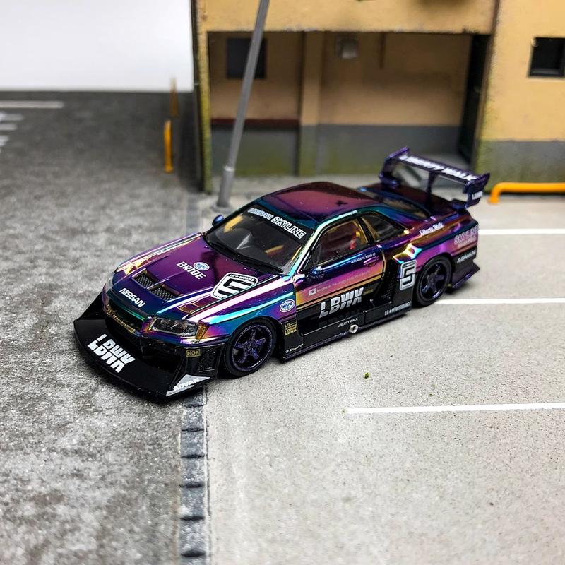 Product Introduction of CM Model 1 64 Nissan ER34 electroplated seven color delivery wheel hub alloy car model Alloy Diecast Car Model Collection 6