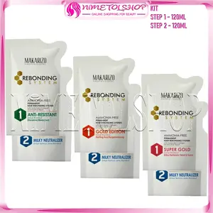 (KIT) MAKARIZO Professional Rebonding System 120ml X2 STEP Sachet Obat Pelurus Rambut Smoothing