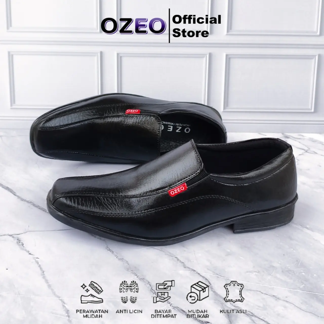 Sepatu Pantofel Pria Dewasa Pantofel Cowok Sepatu Kulit Formal Kasual Sepatu Kerja NM-555