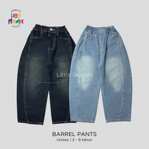 Mixmix BARREL PANTS - Celana Barrel Jeans Skena Anak laki-laki dan perempuan  2 - 9 Tahun Unisex