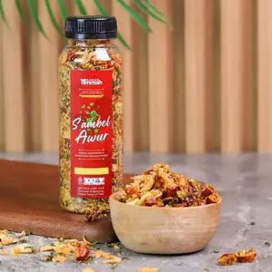 Sambel Awur - Sambal Kering Kriuk Pedas Lezat Sambel Daun Jeruk Food