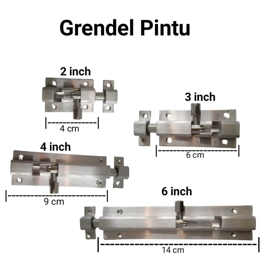grendel slot pintu slot jendela 2 inch 3 inch 4 inch 6 inch aluminium