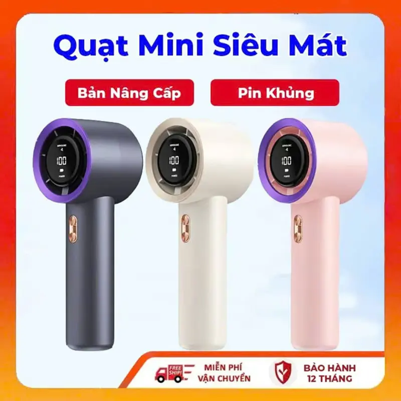 [ Mẫu 2025 ] Quạt mini M2 cầm tay 5000 mAh di động có thể sạc gió mạnh 100 tốc độ turbo phản lực màn hình hiển thị pin 0