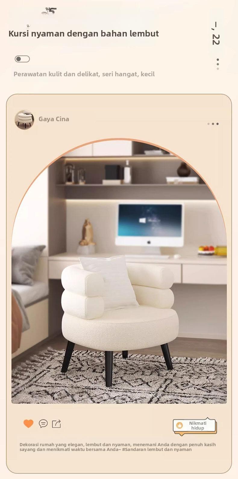 Mokiki Kursi Ruang Ganti Rias Sofa Kafe Restoran Bantalan Empuk Desain Sederhana Nyaman Dekorasi Rumah Serbaguna Mokiki Kursi Ruang Ganti Rias Sofa Kafe Restoran Bantalan Empuk Desain Sederhana Nyaman Dekorasi Rumah Serbaguna