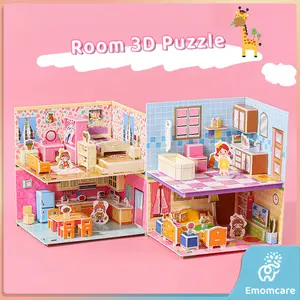 Puzzle 3D Miniatur DIY Mainan craft 3D Mainan Edukasi Anak Jigsaw Besar Part 1 Seri Interior Rumah DIY Rumah House