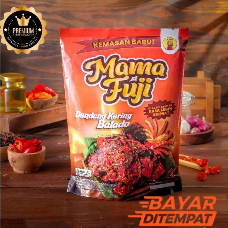MamaFuji - Dendeng Kering Balado 100% Halal/Asli Dendeng Daging Sapi Nikmat Siap Santap/Dendeng Kering Balado Asli Padang 160g(BISA COD) 2