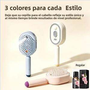 Peine de masaje con cojín de aire y spray eléctrico| Autolimpiante y antienredos| Peine para el cuidado del cabello con niebla de aceites esenciales| Peine de aromaterapia antiedad y voluminizador,Regalar aceites esenciales