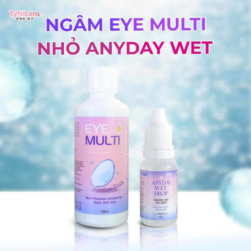 Nước ngâm lens Eye Plus Multi 150ml + Nước nhỏ mắt Anyday Wet Drop 15ml dành cho mắt nhạy cảm 