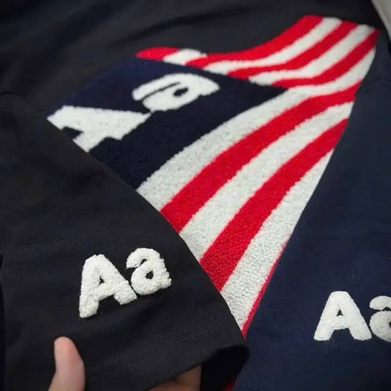 Áo cotton 2c thêu xù Aa nam nữ hot trend