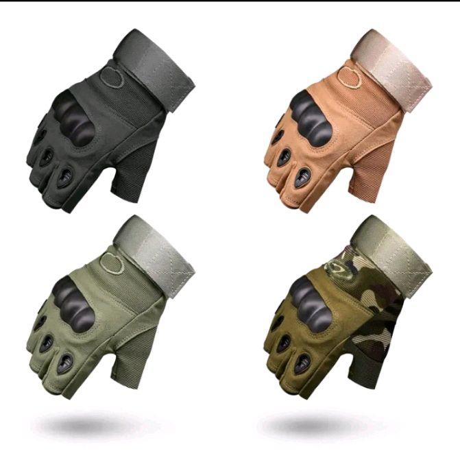Sarung Tangan Motor Tactical Half Finger Military Grade Anti Slip dengan Protektor Batok Polyuretane Lengan - Outdoor, Kaki 1