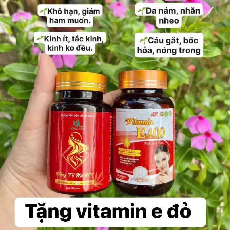 Viên Uống Thảo Dược Hồng Tố Nữ Hộp Màu Đỏ 100gram Nội Tiết & Điều Kinh Tặng Vitamin E Đỏ