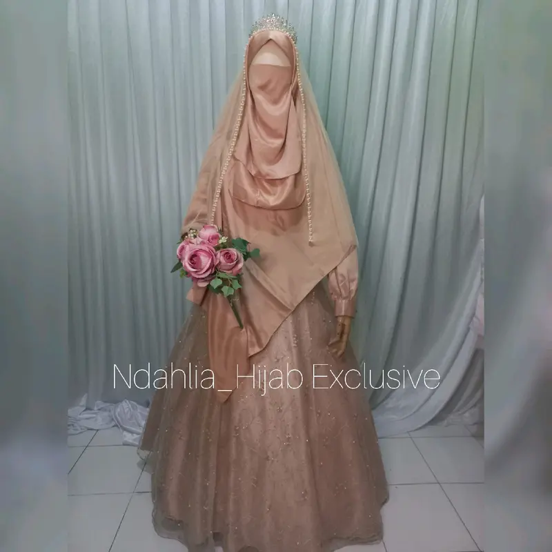 GAUN PENGANTIN SYARI BERCADAR PREMIUM 6