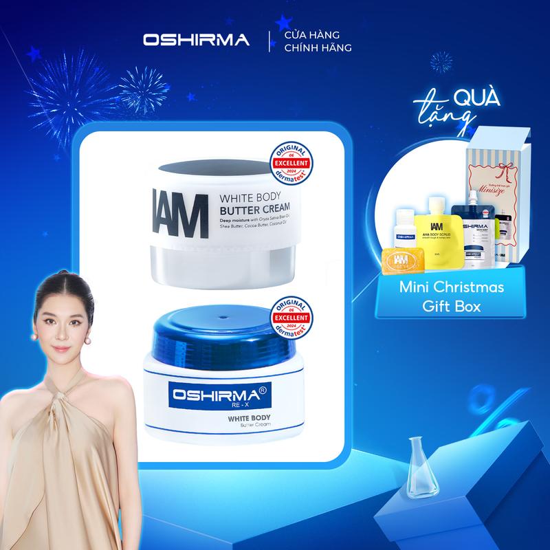 SUPERDEAL Bộ Đôi Hỗ Trợ Dưỡng Sáng Da Cơ Thể Cho Mọi Loại Da Oshirma & IAM WHITE BODY BUTTER CREAM