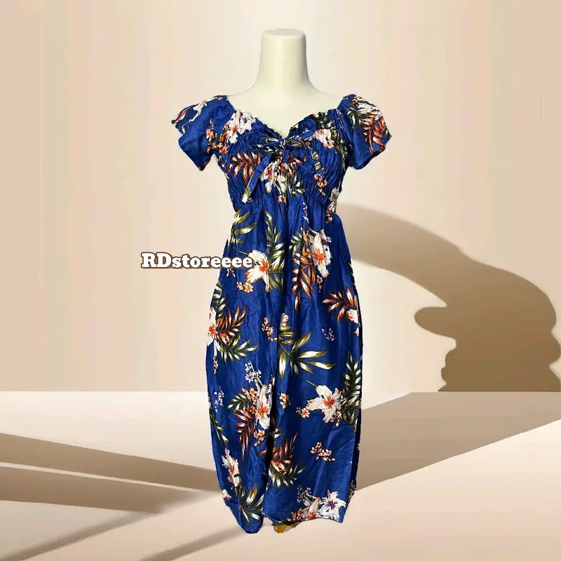 Daster Rayon Smocked Kirana - Ld 120cm, Panjang 110cm - Lembut, Kaki 2