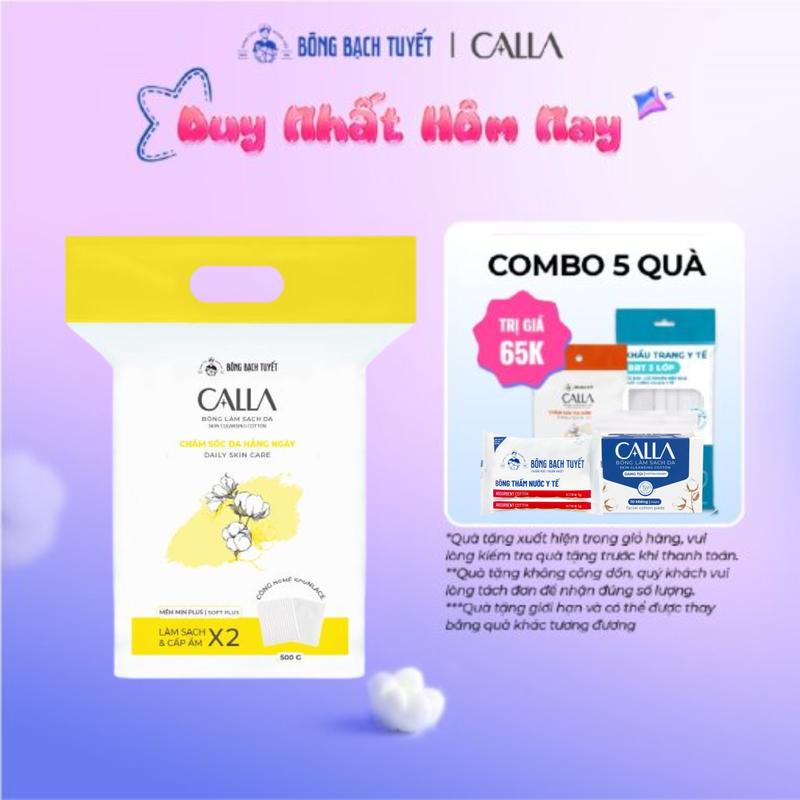   Exclusive Deal  Bông tẩy trang Bông Bạch Tuyết làm sạch da Mềm Mịn Làm Đẹp Da 500gr 