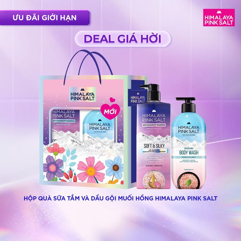 [LG Daily Beauty Official] [SET QUÀ ĐỘC QUYỀN] Hộp quà sữa tắm và dầu gội muối hồng Himalaya Pink Salt