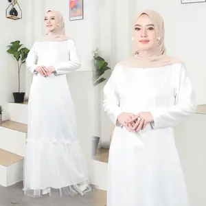 [KZY.ID] Inner dress fuji BERHIJAB fashion wanita bahan Polo Linen kombinasi tille polos dalem baju hijab