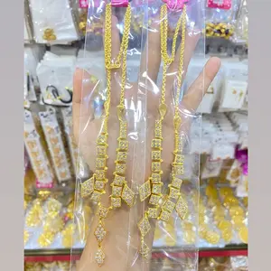 kalung cantik manis Permata mirip emas asli bahan lapis emas 24k panjang 60-70cm