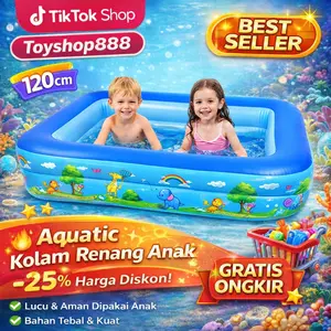 Aquatic Kolam Renang Anak 120cm / Kolam Persegi Mandi Bola / Kolam Keluarga Alas Gelembung Kolam Renang Baby Spa Family Pool Plastik
