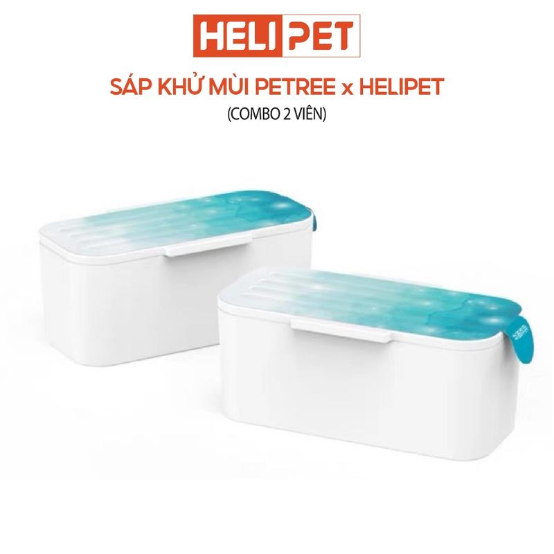COMBO 2 Cục Khử Mùi Máy Dọn Vệ Sinh Cho Mèo Petree x HeLiPet Chính Hãng