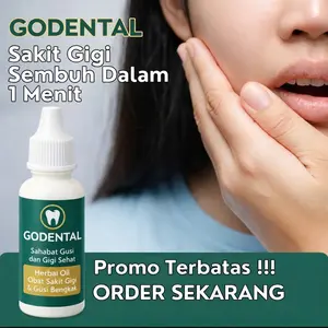 GODENTAL Herbal Oil Tetes Sakit Gigi Herbal Sakit Gigi Berlubang Gusi Bengkak Bahan Alami Membantu Meredakan Sakit Gigi Cepat Bisa COD Terlaris