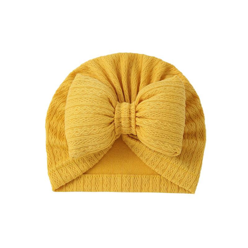 0-2Years Cute Big Bow Baby Turban Hat Cotton Soft Elastic Children Girl Indian Hat Photography Props 6