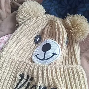 Topi Bordir Nama Kupluk Anak Bayi Pompom Beruang  Kupluk Anak Laki-Laki Perempuan Murah Cewek
