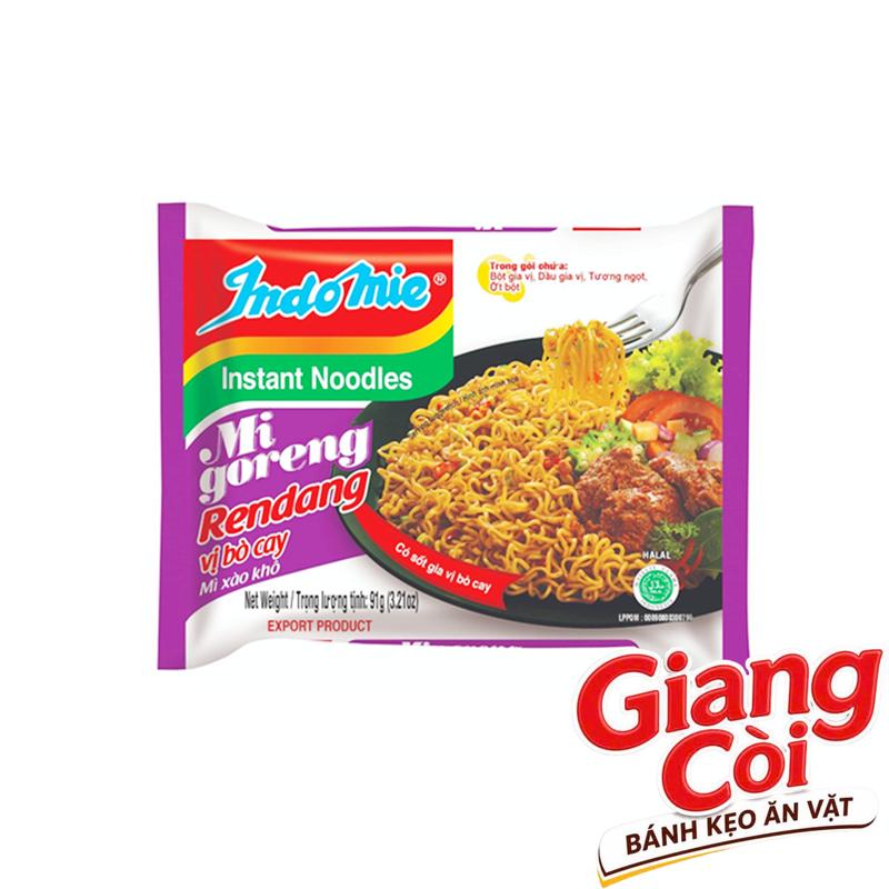 THÙNG MÌ INDOMIE MI GORENG RENDANG VỊ BÒ CAY