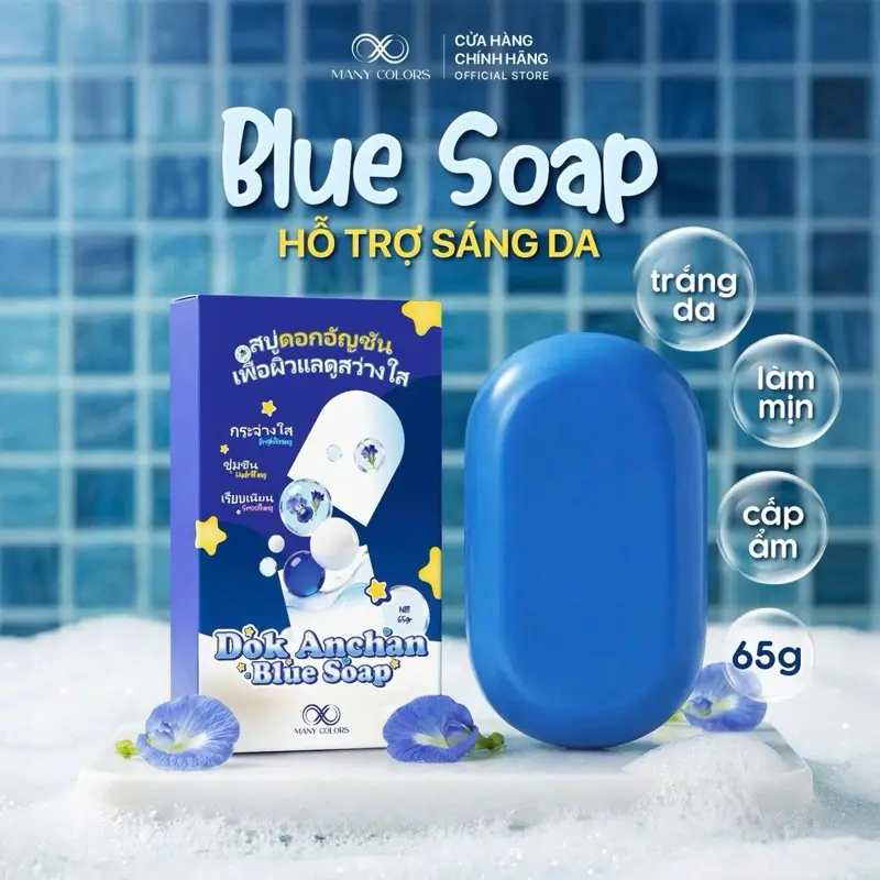 Soap Tắm Sáng Da Dok Anchan Blue Soap - Hỗ Trợ Làm Sáng Da 65g - Many Colors