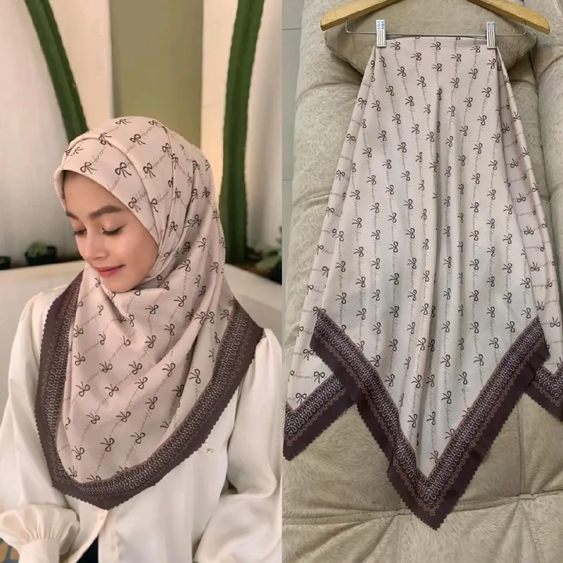 Kode Pita - hijab voal motif pita sublime premium - bestseller terbaru - jilbab muslim - jilbab mewah 2