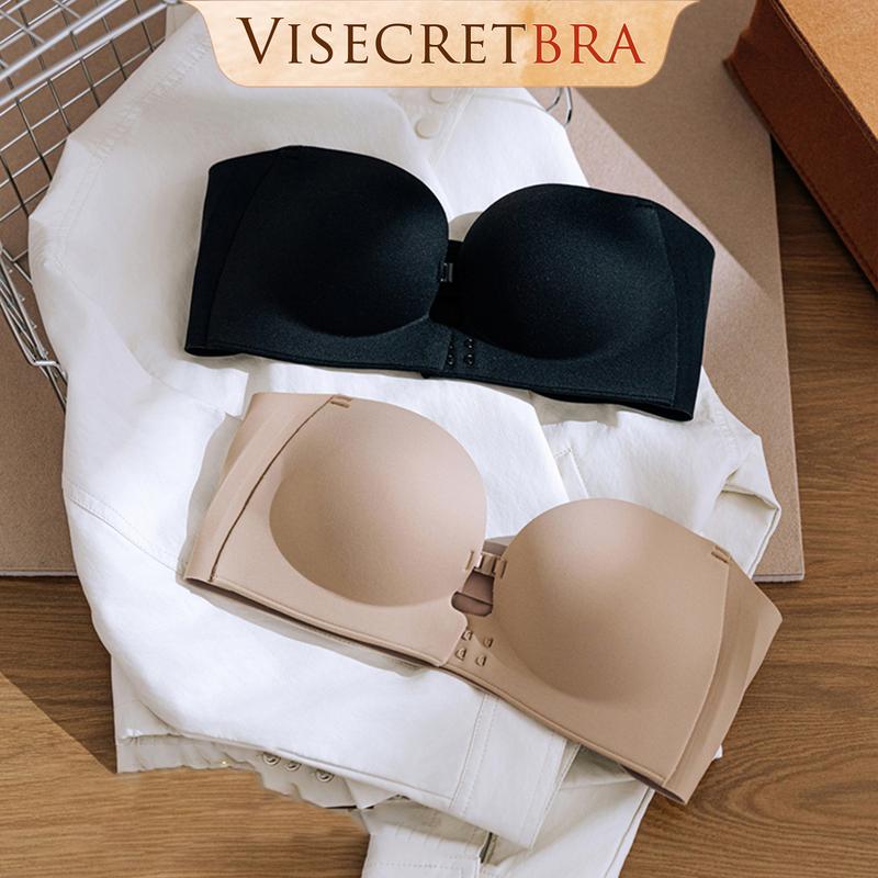 Áo Bra Áo Quây Áo Trong Nữ Su Đúc Cài Trước Dây Vai Tháo Rời Mút Dày Vừa Gom Quả Mặc Áo Không Dây -- VN250954